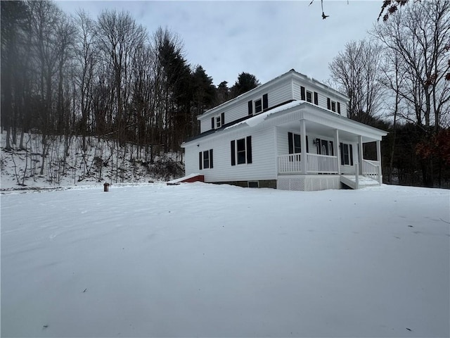 view of front facade featuring covered porch