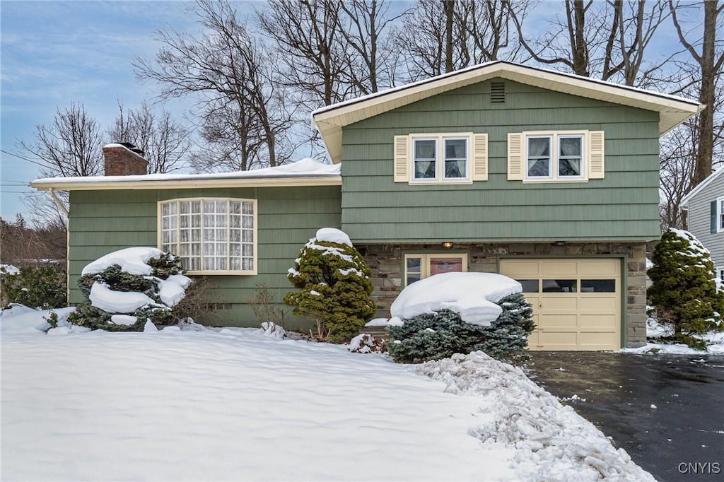 view of front facade with a garage