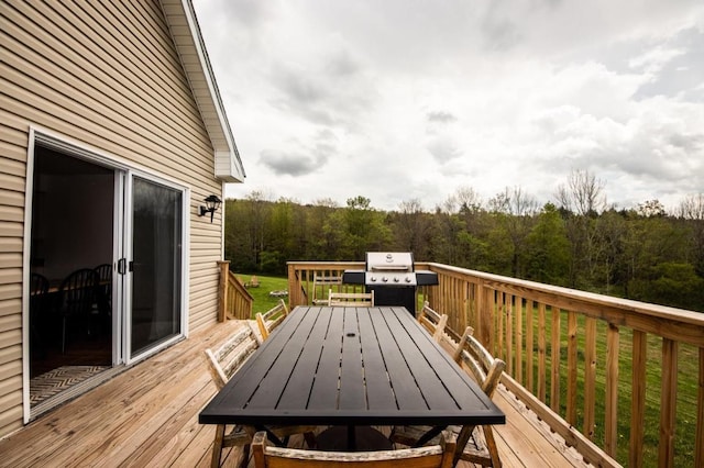 deck featuring grilling area