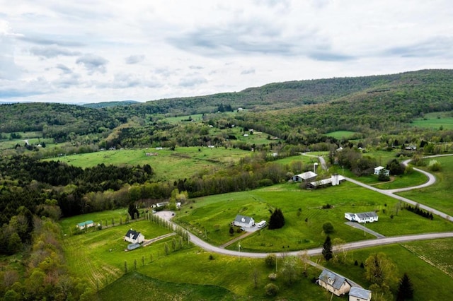 drone / aerial view with a rural view