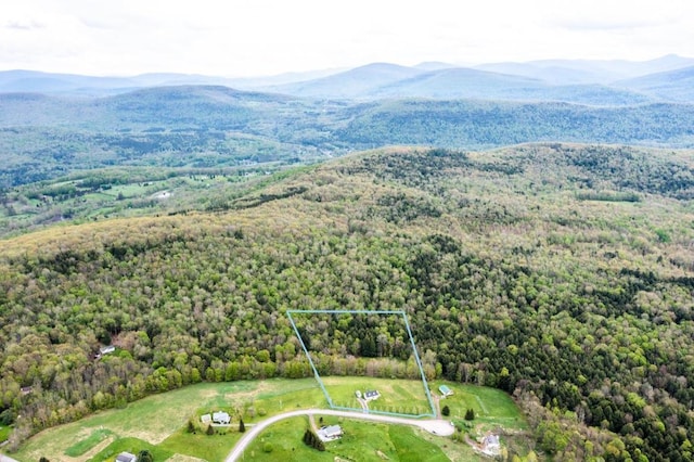 aerial view featuring a mountain view