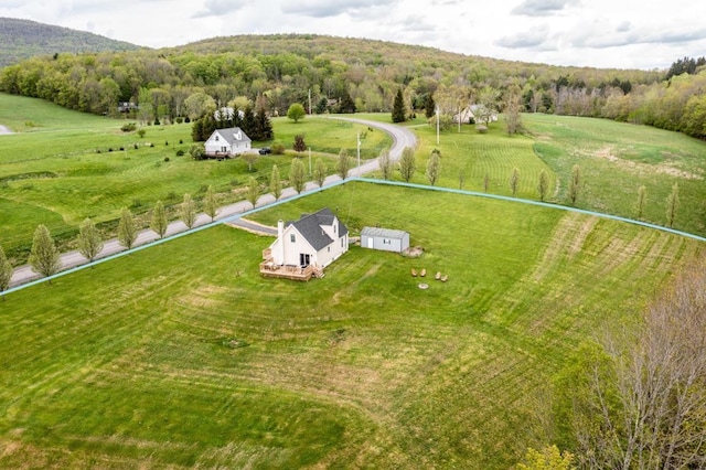 aerial view with a rural view