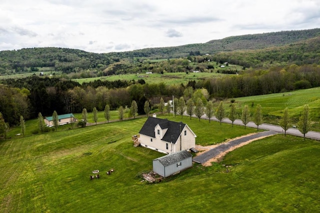 bird's eye view featuring a rural view