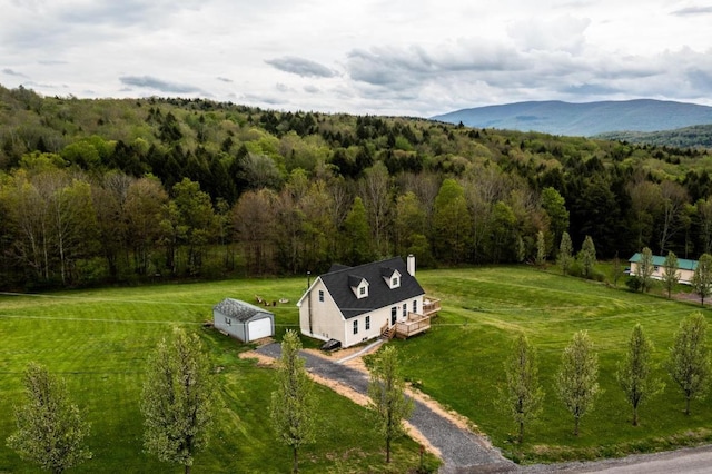 drone / aerial view with a mountain view