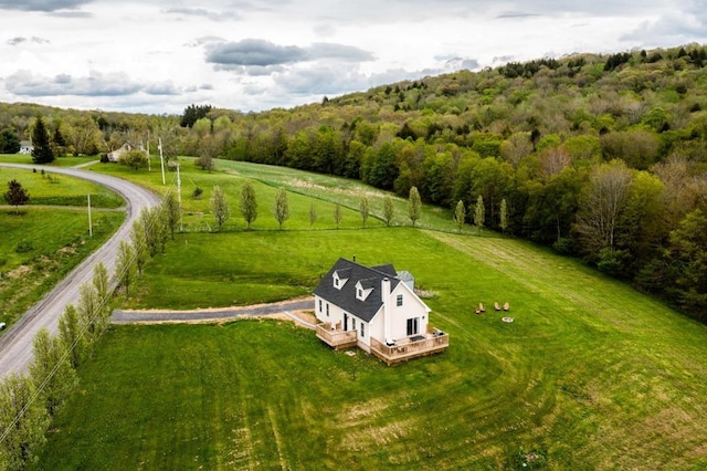 bird's eye view with a rural view