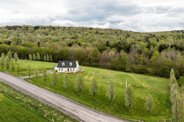 bird's eye view with a rural view