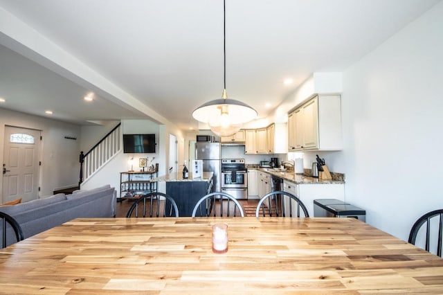 dining area with sink