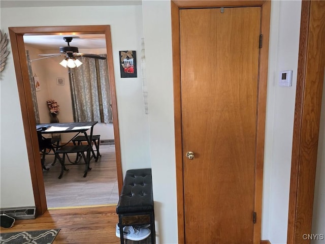 hallway featuring hardwood / wood-style floors