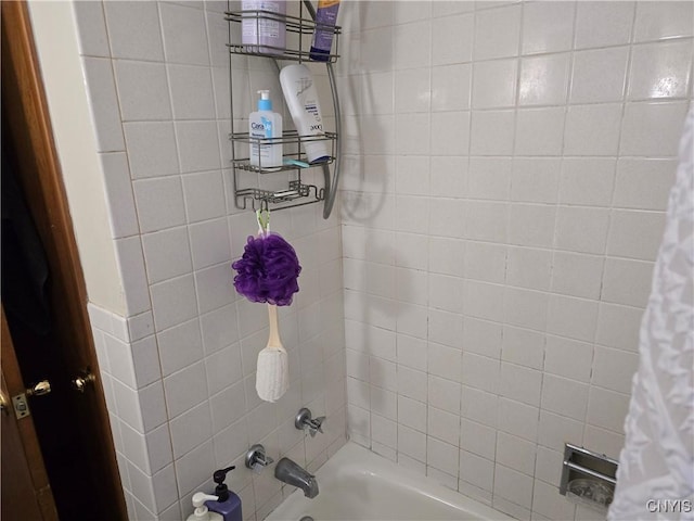 bathroom featuring shower / bath combination with curtain