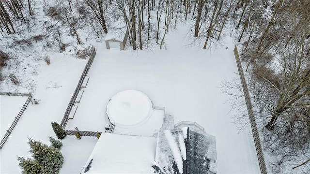 view of snowy aerial view