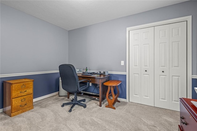 office space with light carpet