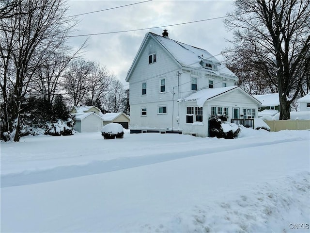 view of snowy exterior