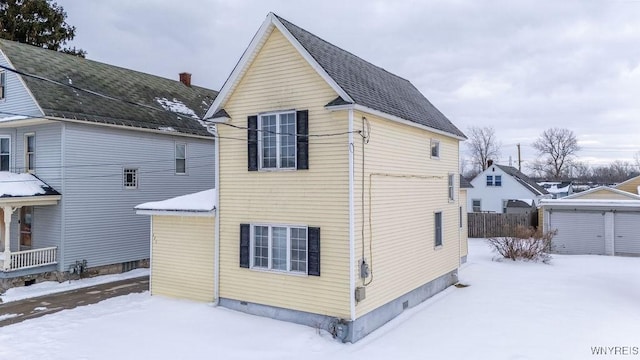 view of snow covered exterior