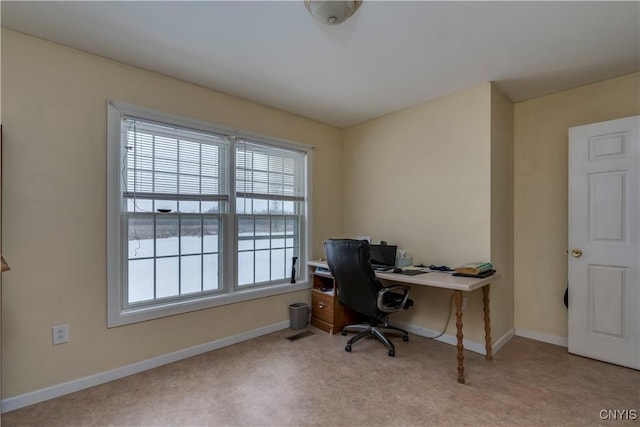 view of carpeted office