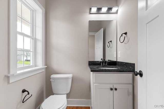 bathroom with toilet and vanity