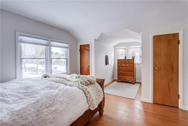 bedroom with light wood-type flooring