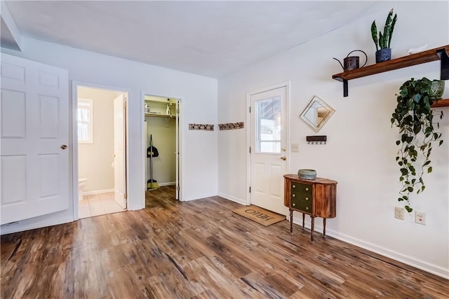 entryway featuring hardwood / wood-style flooring