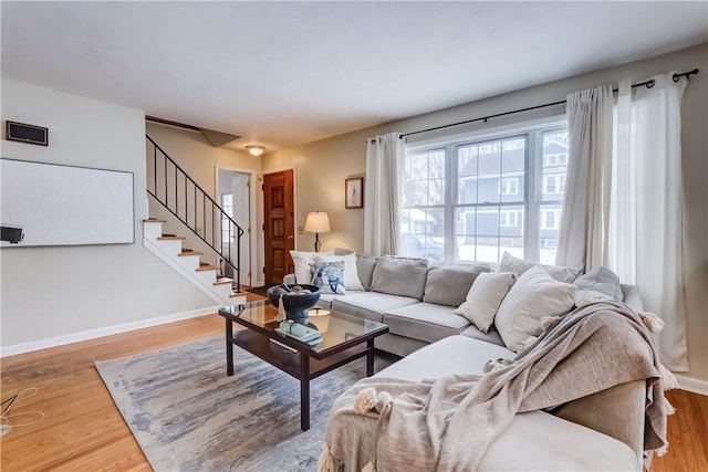 living room featuring hardwood / wood-style flooring