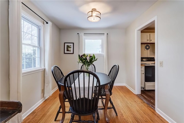 dining area featuring light hardwood / wood-style flooring