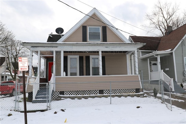 view of front of property featuring a porch