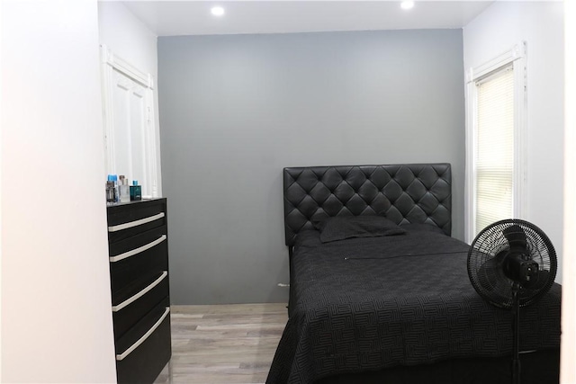 bedroom featuring light hardwood / wood-style flooring