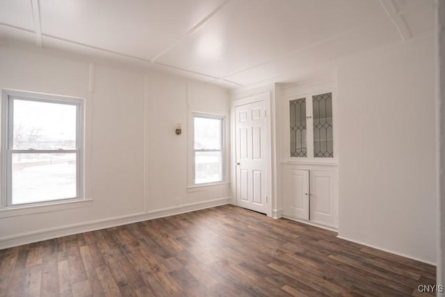 empty room featuring dark wood-type flooring