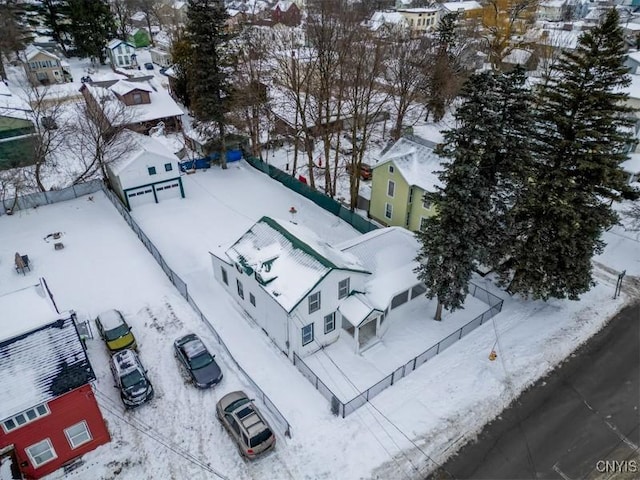 view of snowy aerial view