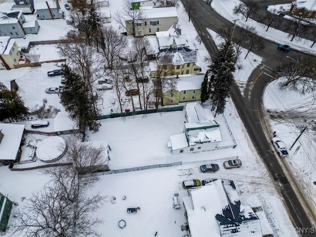 view of snowy aerial view