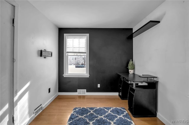 office featuring light hardwood / wood-style flooring