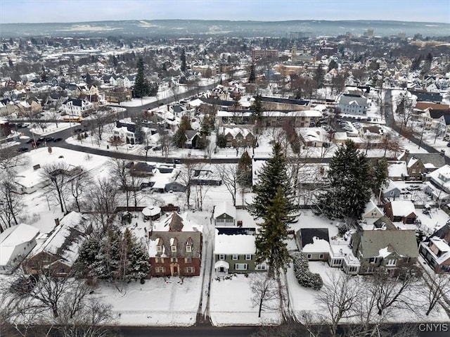 view of snowy aerial view