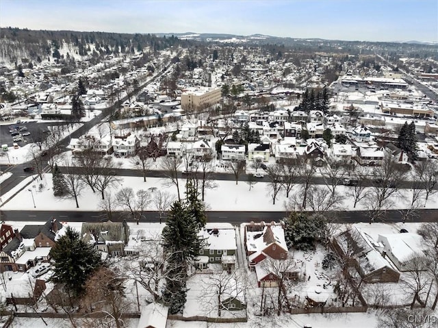 view of snowy aerial view