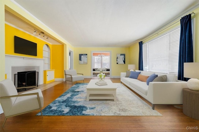 living room featuring hardwood / wood-style flooring