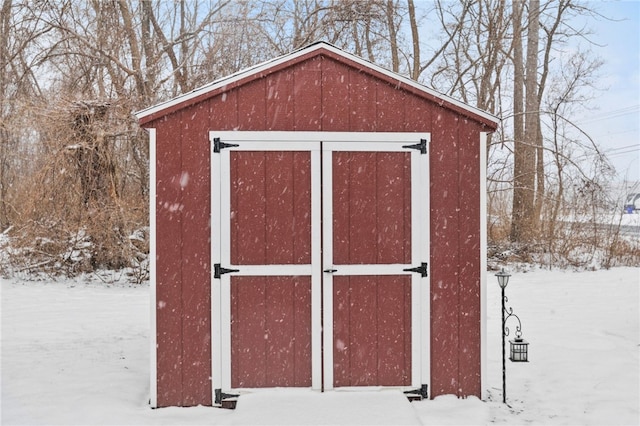 view of snow covered structure