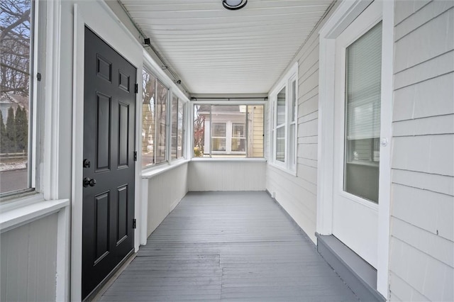 view of unfurnished sunroom