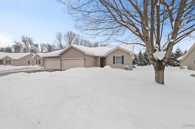 view of front of home with a garage