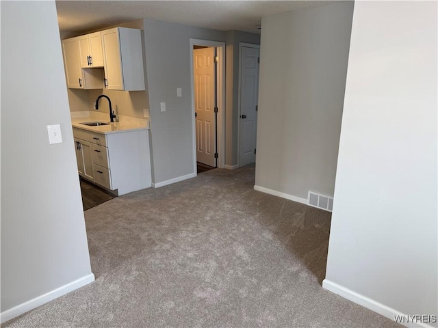 kitchen with sink and dark carpet