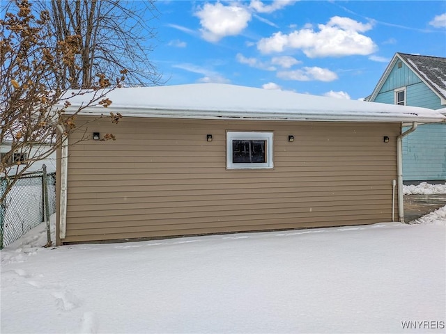 view of snowy exterior