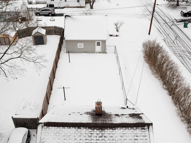 view of snowy aerial view