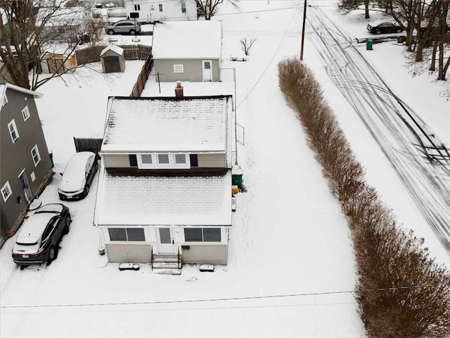 view of snowy aerial view