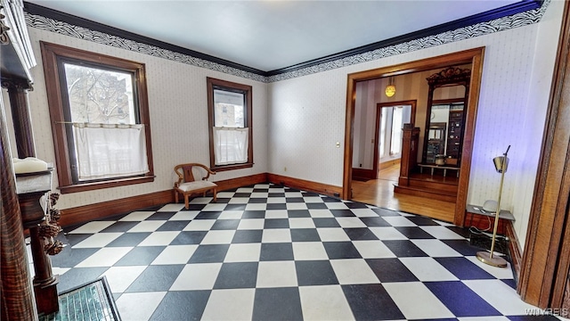 spare room featuring ornamental molding