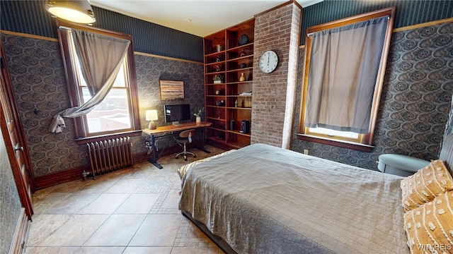 bedroom with radiator