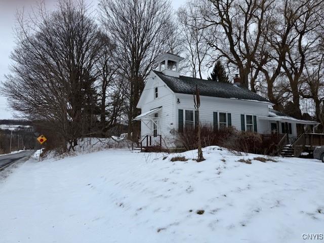 view of snow covered exterior