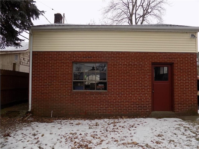 view of snowy exterior