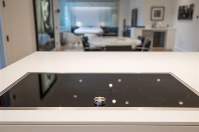 interior details with black cooktop