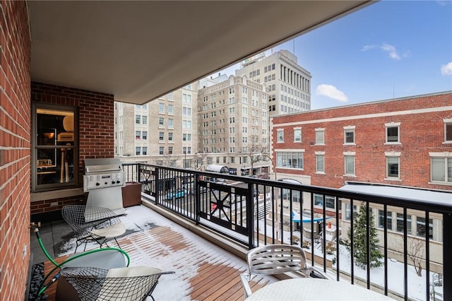 balcony featuring grilling area