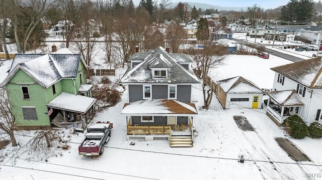 view of snowy aerial view