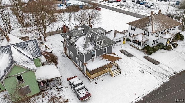 view of snowy aerial view