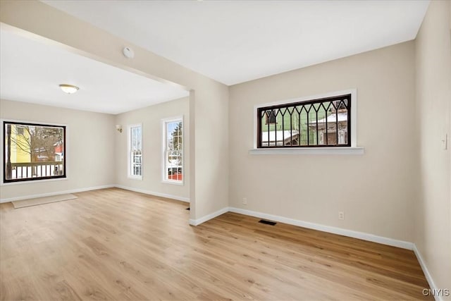 empty room featuring light hardwood / wood-style flooring