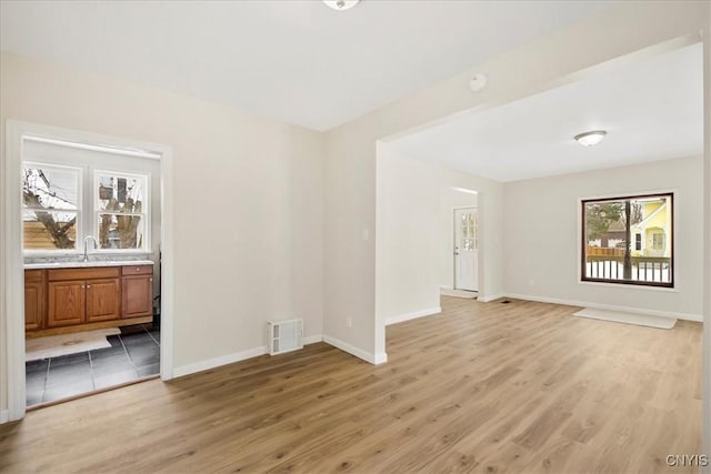 empty room featuring light wood-type flooring