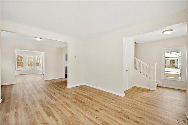 empty room featuring light hardwood / wood-style floors